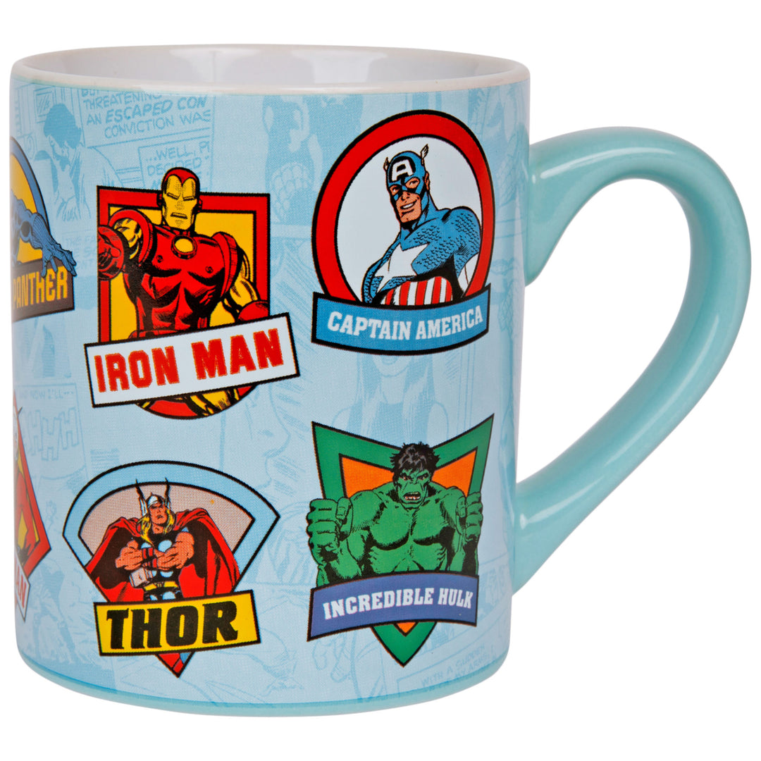 Marvel Comics Characters Badges 14oz Ceramic Mug Image 1