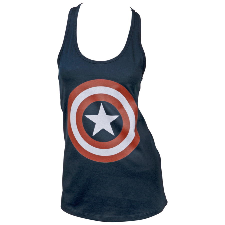 Captain America Shield Logo Womens Racerback Tank Top Image 1