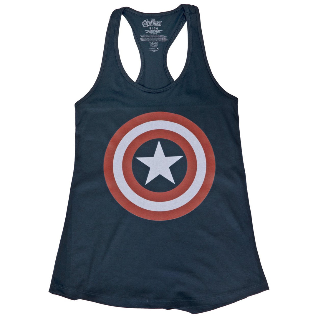 Captain America Shield Logo Womens Racerback Tank Top Image 2