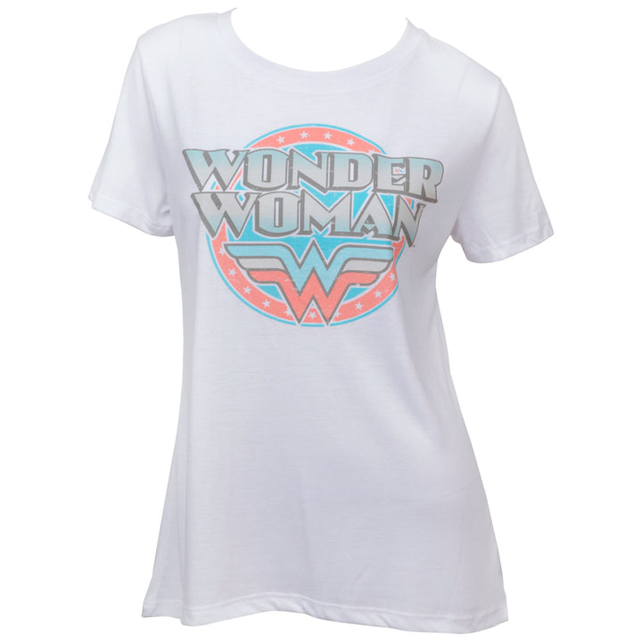 Wonder Woman Classic Circle Logo Womens T-Shirt Image 1