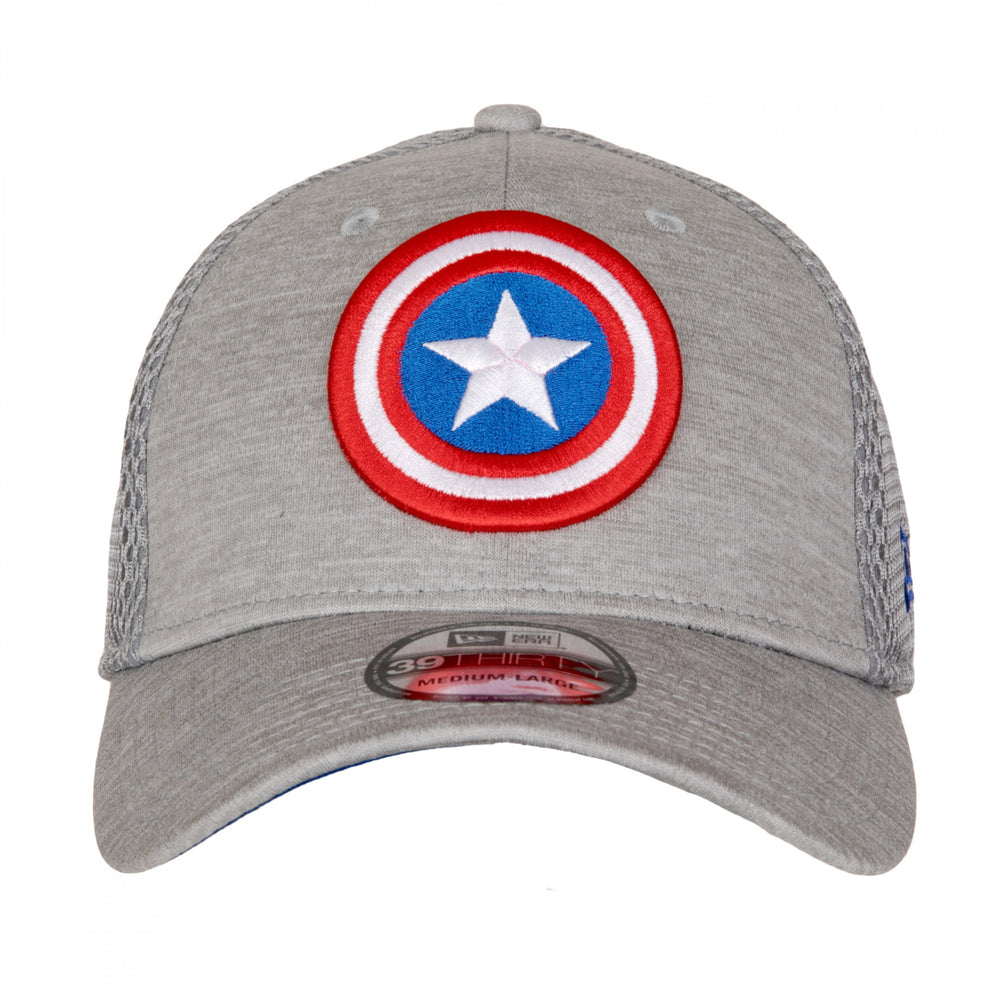 Captain America Symbol Grey Shadow Tech  Era 39Thirty Fitted Hat Image 2