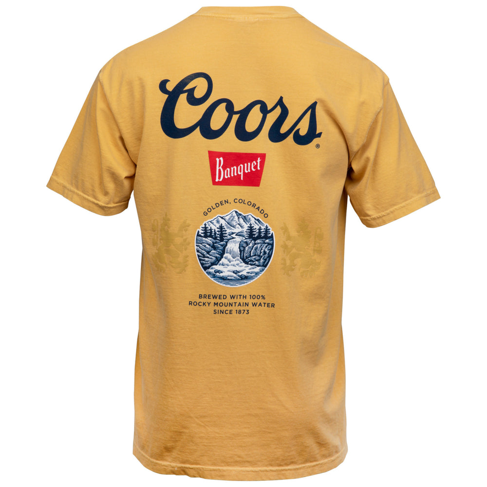Coors Banquet Old Gold Front and Back Print Pocket Tee Image 2