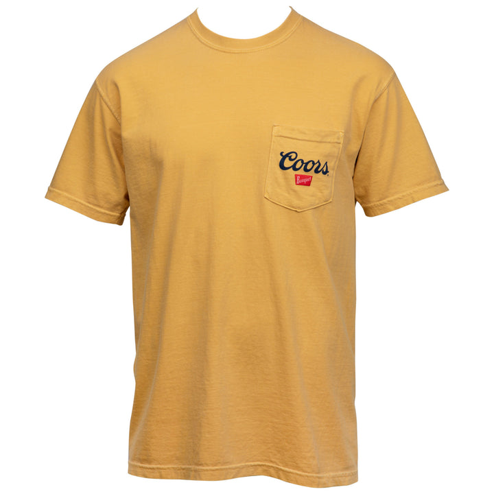 Coors Banquet Old Gold Front and Back Print Pocket Tee Image 3
