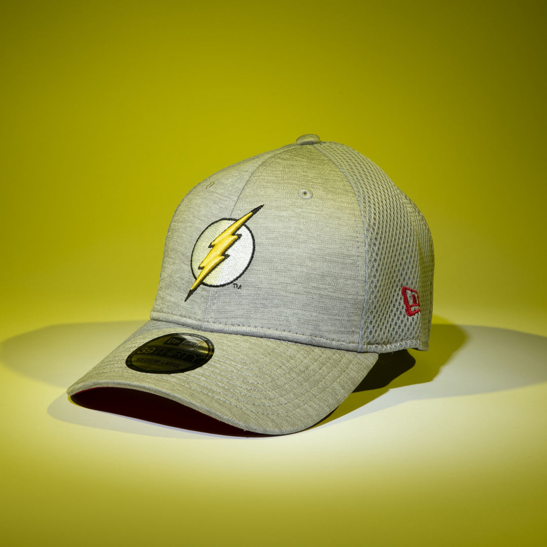 The Flash Symbol Grey Shadow Tech  Era 39Thirty Fitted Hat Image 4