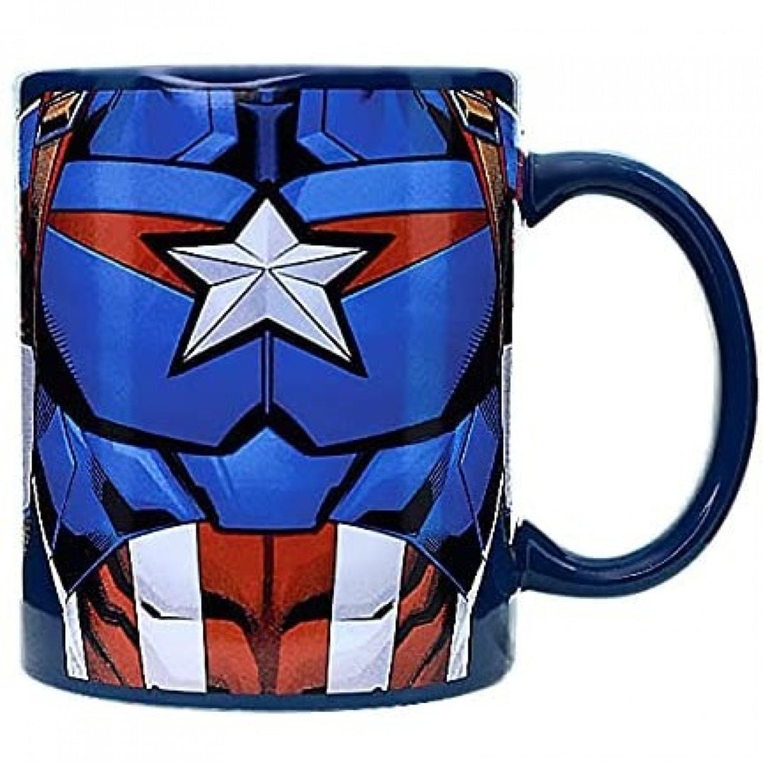 Marvel Captain America Character and Symbol 11oz Ceramic Mug Image 1