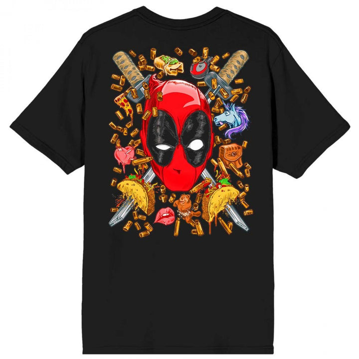 Deadpool Swords on the Brain Front and Back Print T-Shirt Image 2