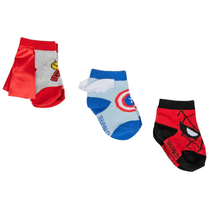 Marvel Hero Logo Sock Booties 3-Pack Image 1