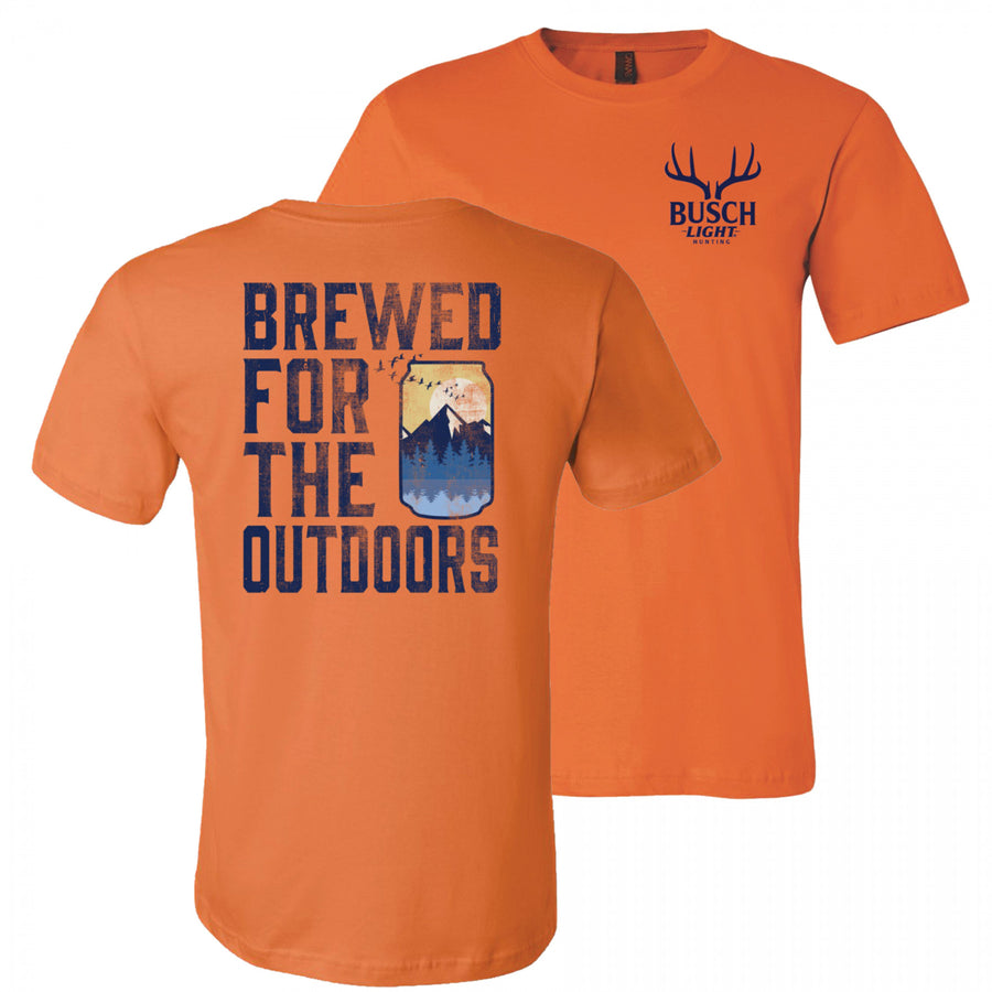 Busch Light Beer Brewed For The Outdoors Front and Back Print T-Shirt Image 1