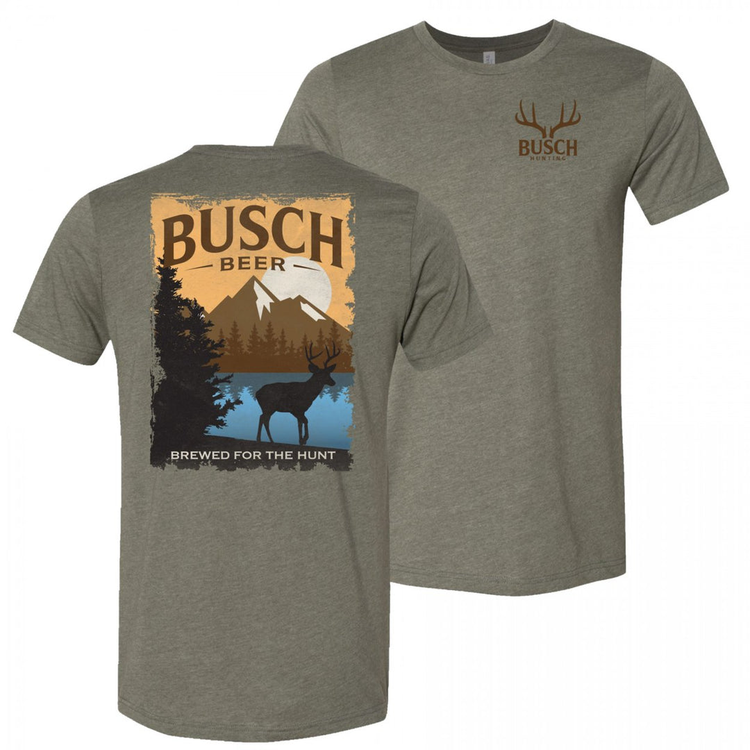 Busch Beer Brewed For The Hunt Front and Back Print T-Shirt Image 1