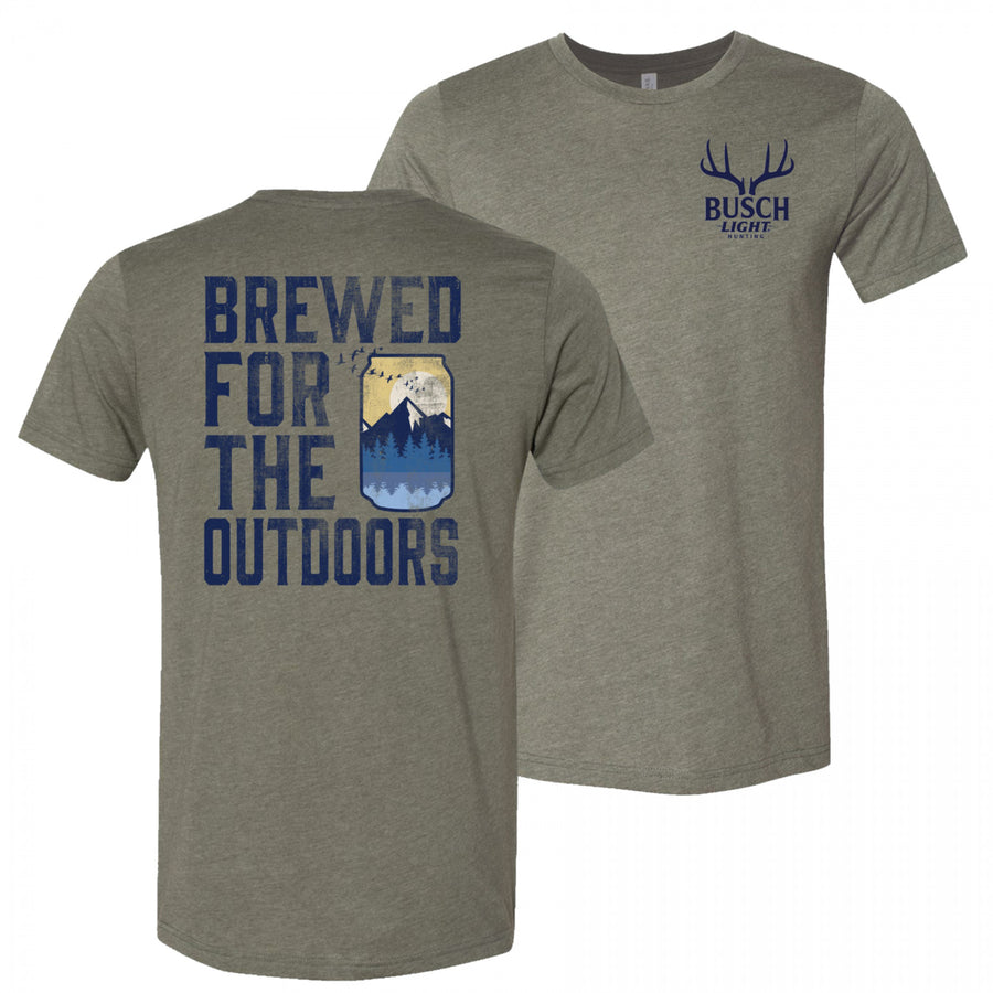Busch Light Brewed For The Outdoors Front and Back Print T-Shirt Image 1