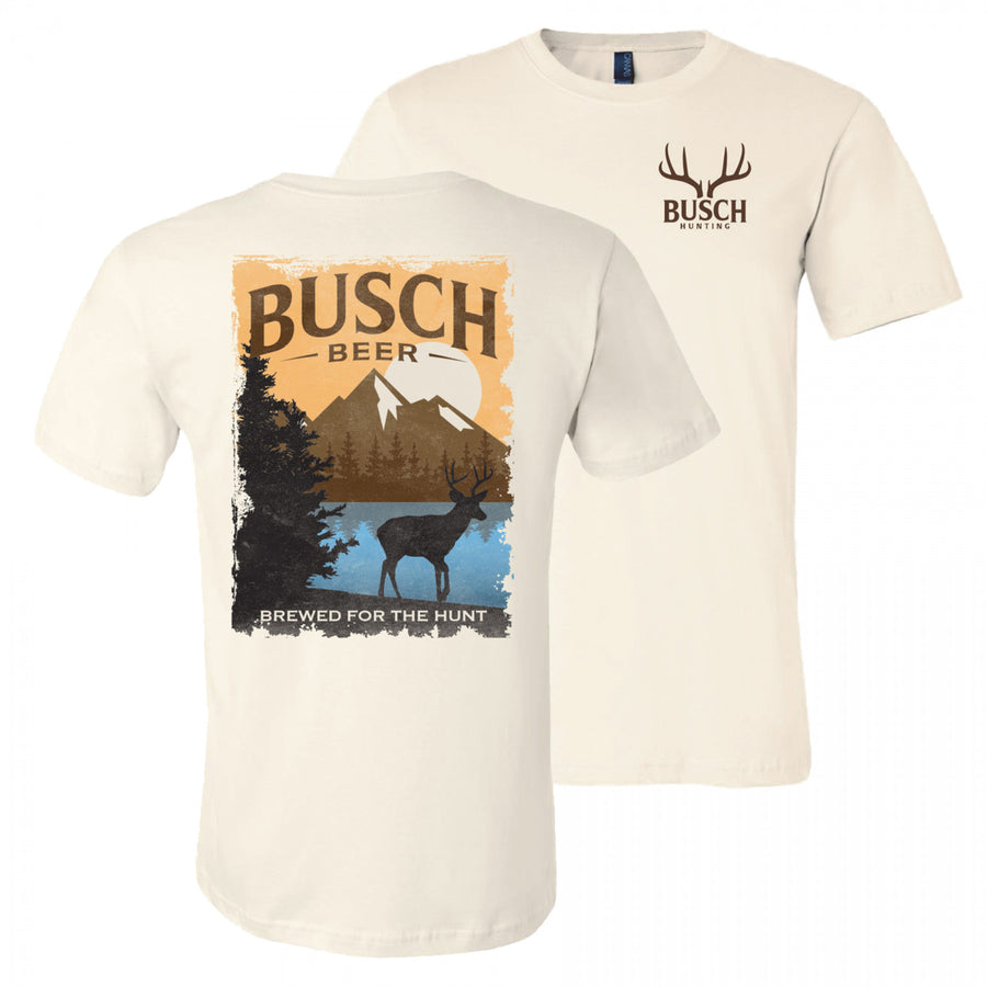 Busch Beer Brewed For The Hunt Front and Back Print Natural T-Shirt Image 1
