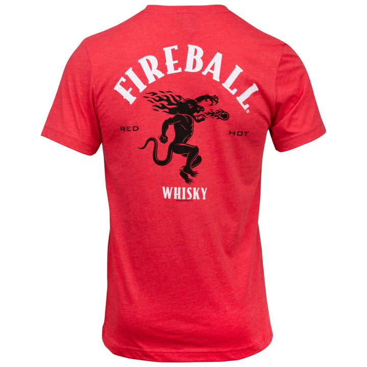 Fireball Whiskey Red Hot Logo Front and Back Print T-Shirt Image 2