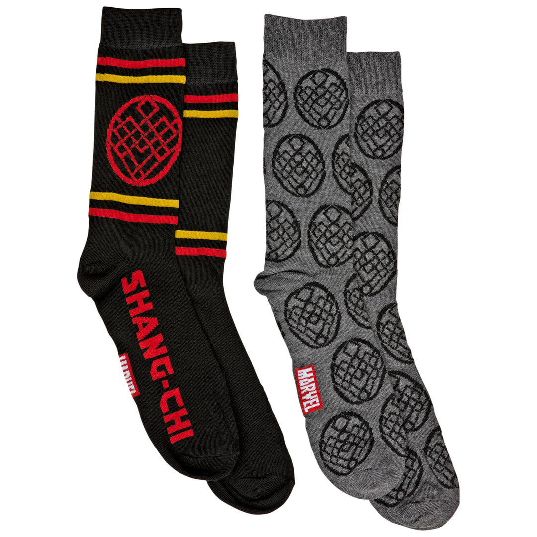 Marvel Studios Shang-Chi Symbol 2-Pair Pack of Casual Crew Socks Image 1