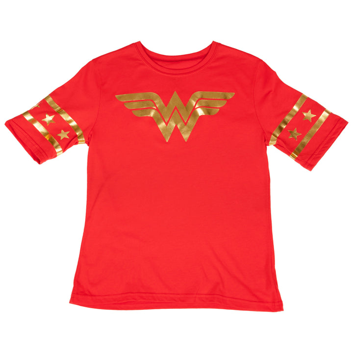 Wonder Woman Gold Foil Classic Symbol Womens T-Shirt Image 2
