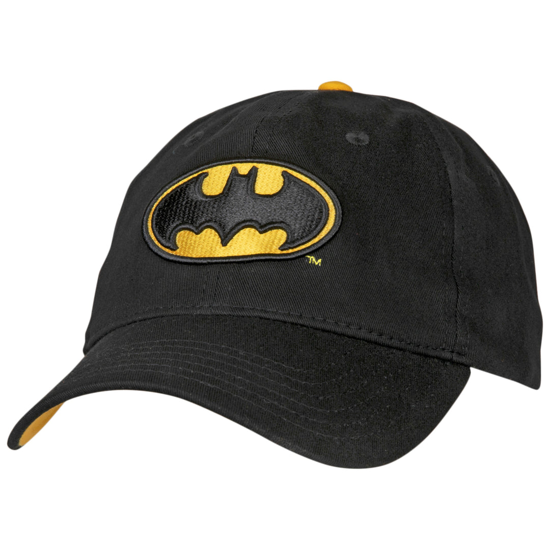 Batman Classic Symbol Curved Brim Adjustable Dad Hat Image 1