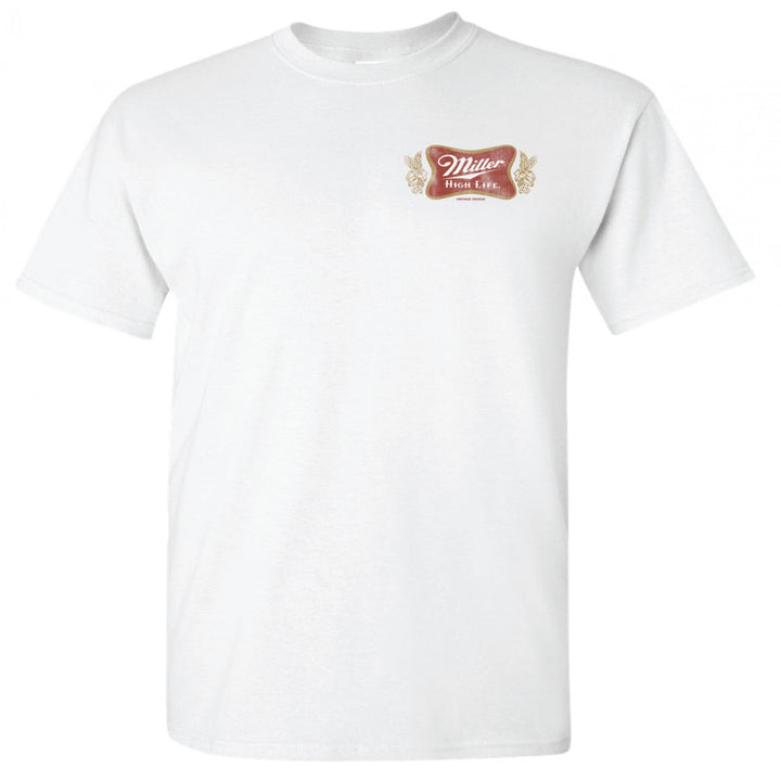 Miller High Life Champagne of Beers Crest Front and Back Print T-Shirt Image 3