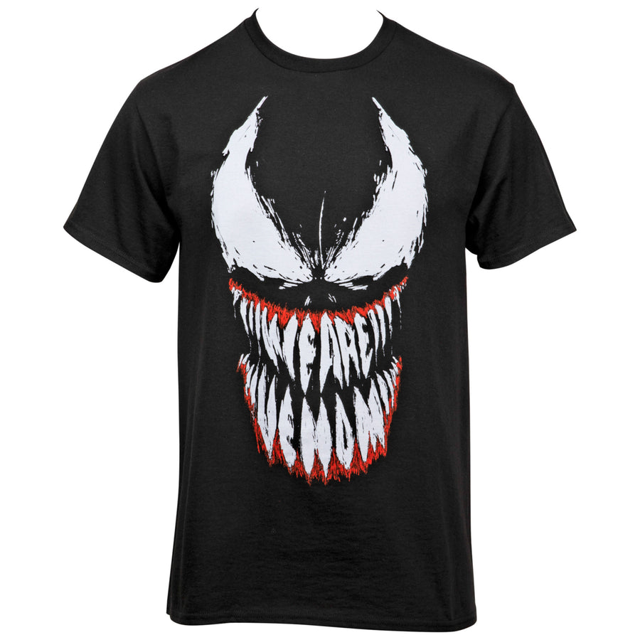 Venom Face With We Are Venom Teeth T-Shirt Image 1