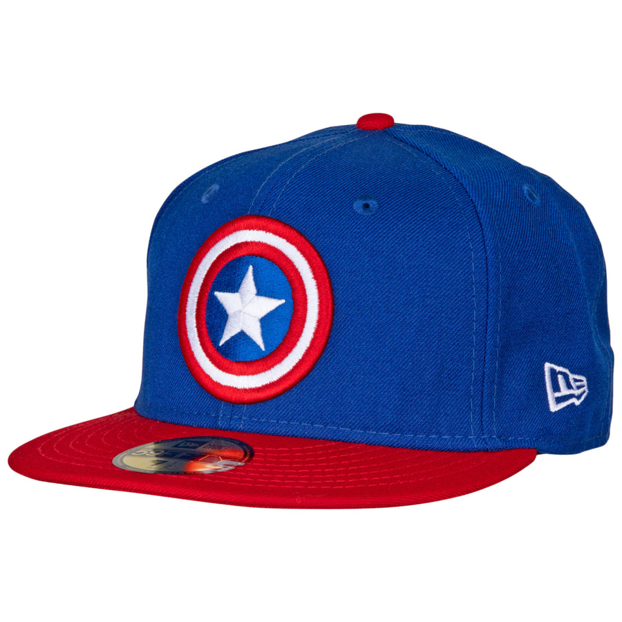 Captain America Shield Blue Wool 59Fifty Fitted Cap Image 1