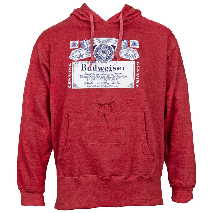 Budweiser Red Beer Pouch Hoodie Image 1