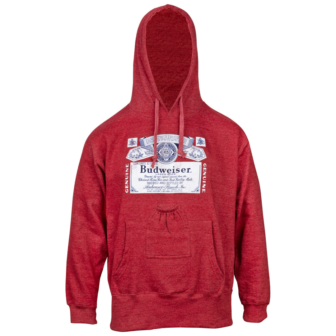 Budweiser Red Beer Pouch Hoodie Image 2