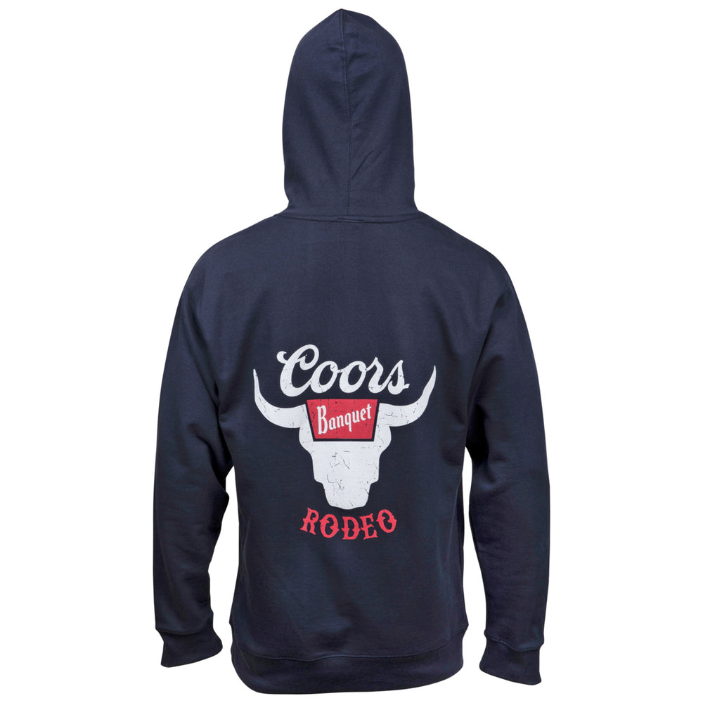 Coors Banquet Rodeo Bull Horns Logo Hoodie Image 2