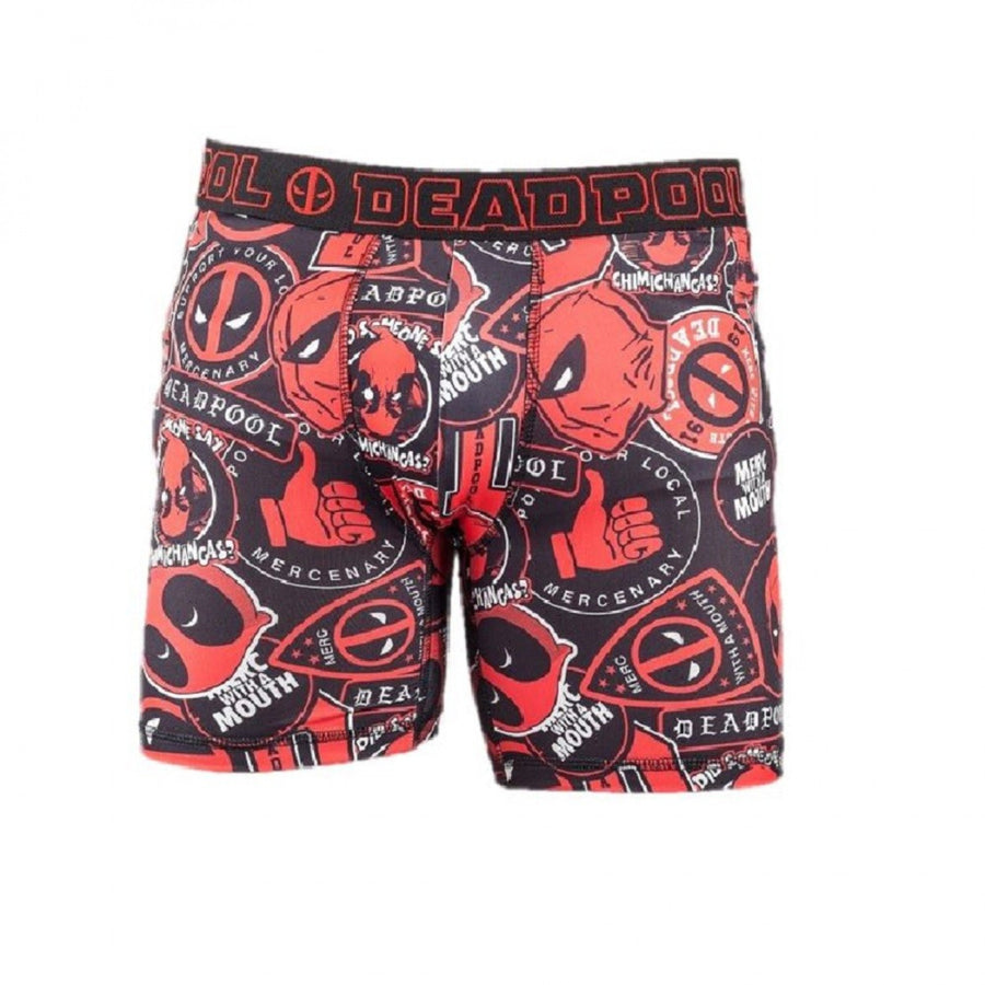 Deadpool Character and Symbols All Over Mens Underwear Boxer Briefs Image 1