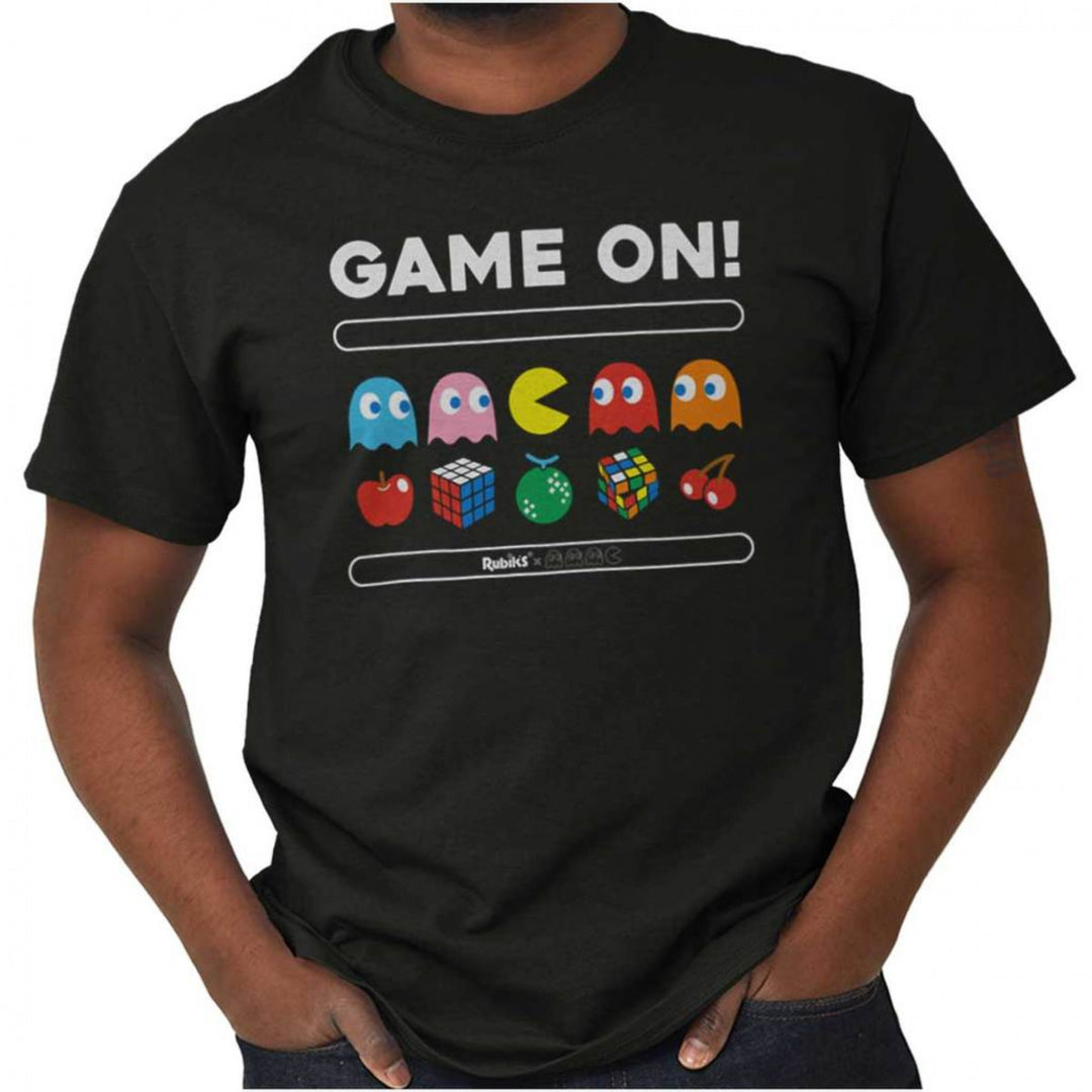 Pac-Man Game On Characters and Fruit Logo T-Shirt Image 1