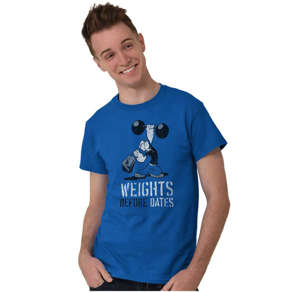 Popeye The Sailor Man Character Weights Before Dates T-Shirt Image 2