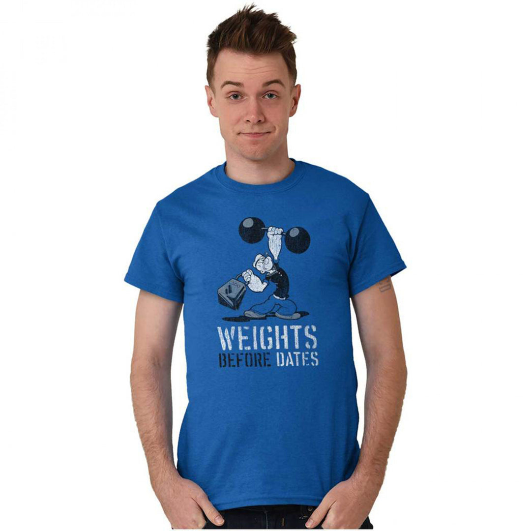 Popeye The Sailor Man Character Weights Before Dates T-Shirt Image 4