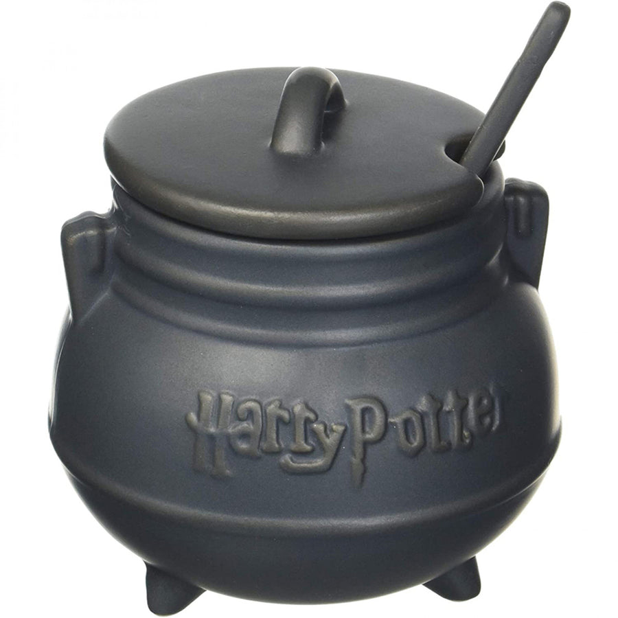 Harry Potter Iron Cast Style Cauldron Ceramic Mug w/ Spoon Image 1