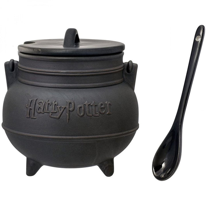 Harry Potter Iron Cast Style Cauldron Ceramic Mug w/ Spoon Image 2