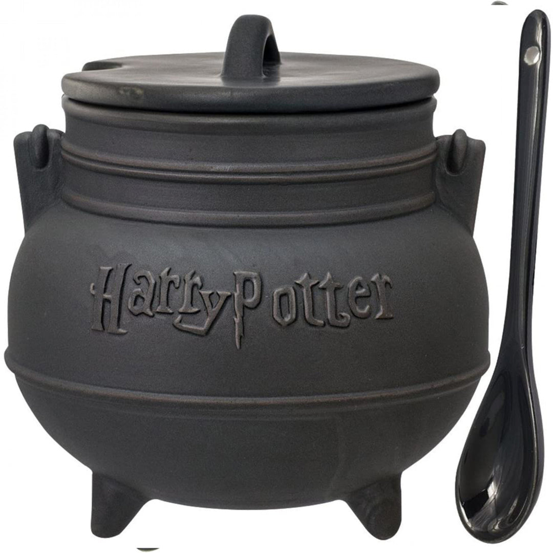 Harry Potter Iron Cast Style Cauldron Ceramic Mug w/ Spoon Image 4