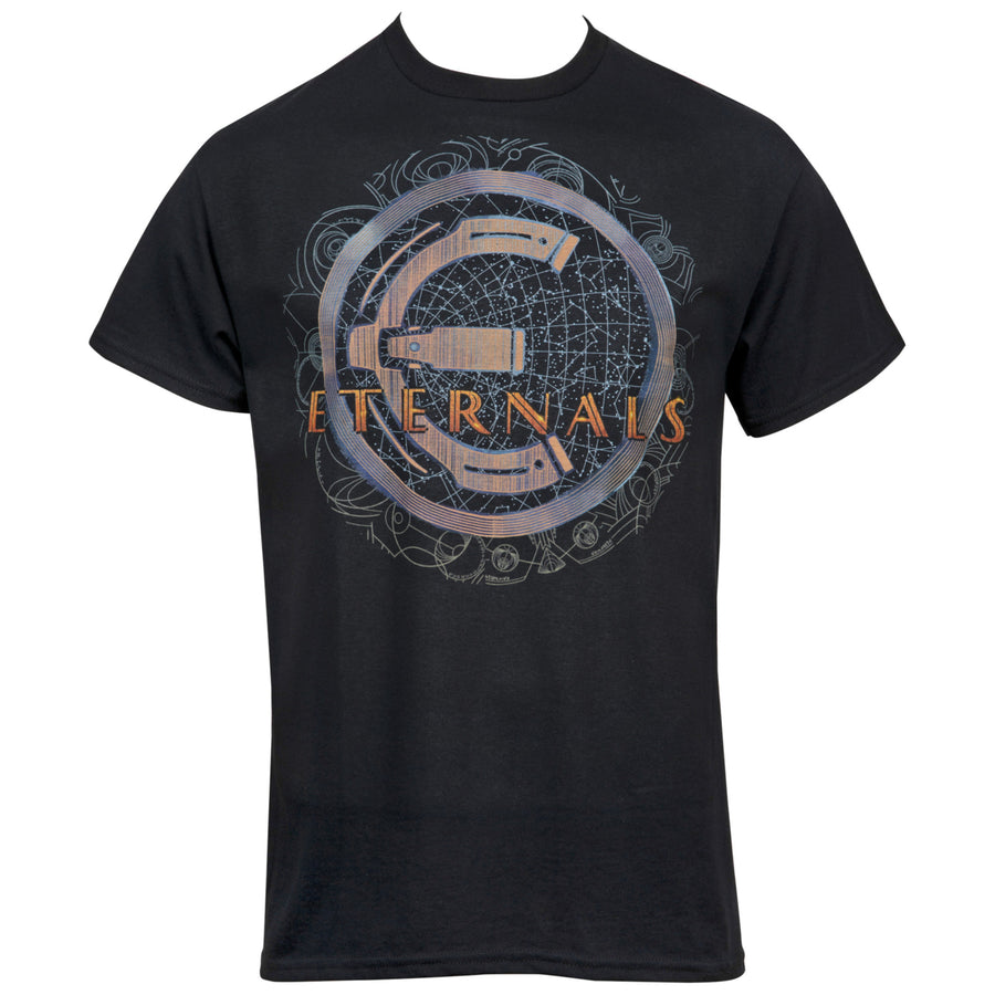 Marvel The Eternals Movie Symbol w/ Text T-Shirt Image 1