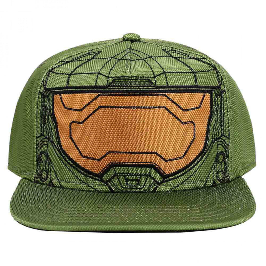 Halo Infinite Master Chief Helmet Flat Bill Snapback Hat Image 2