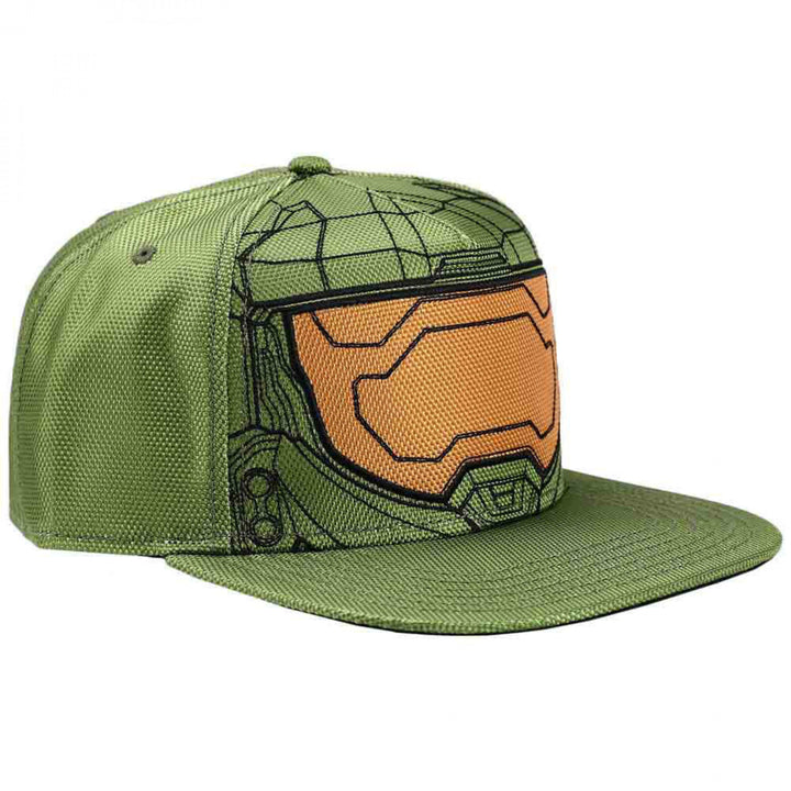 Halo Infinite Master Chief Helmet Flat Bill Snapback Hat Image 4