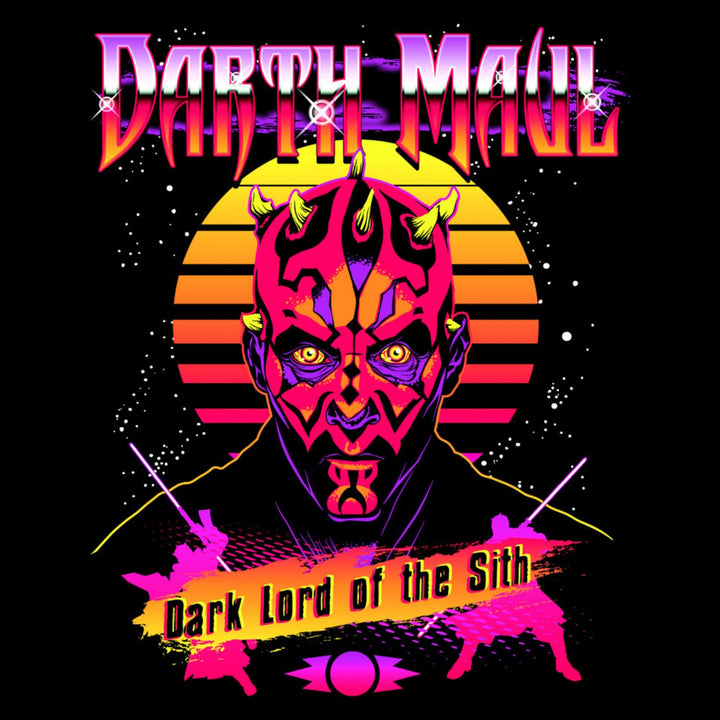 Star Wars Darth Maul Dark Lord of the Sith Neon Retro T-Shirt Image 2