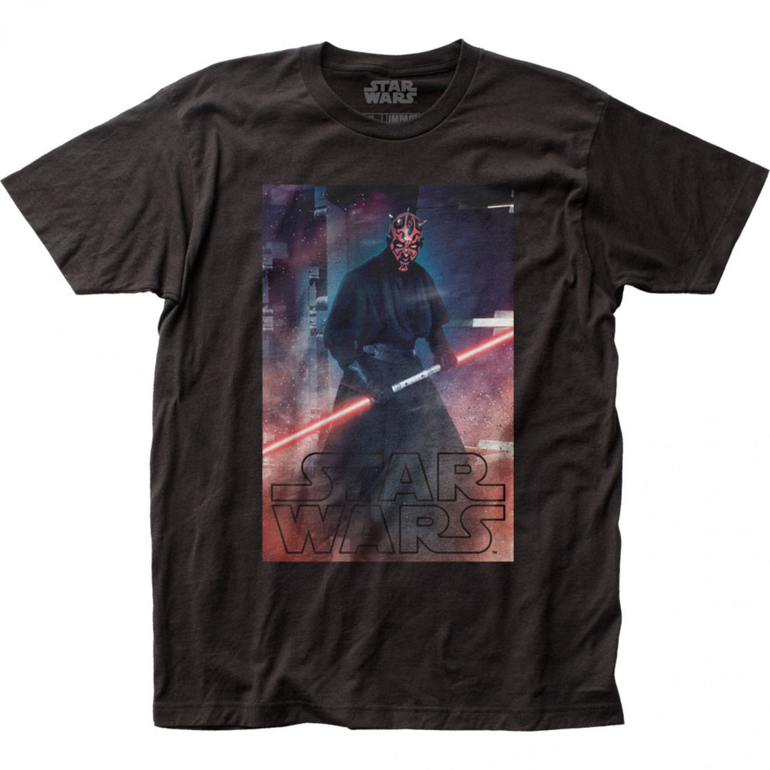 Star Wars Darth Maul Character with Double-Bladed Lightsaber T-Shirt Image 1