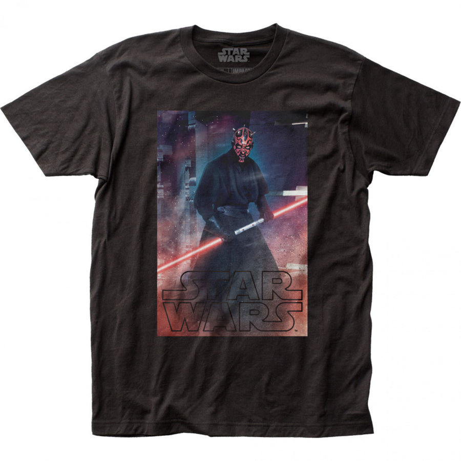 Star Wars Darth Maul Character with Double-Bladed Lightsaber T-Shirt Image 1