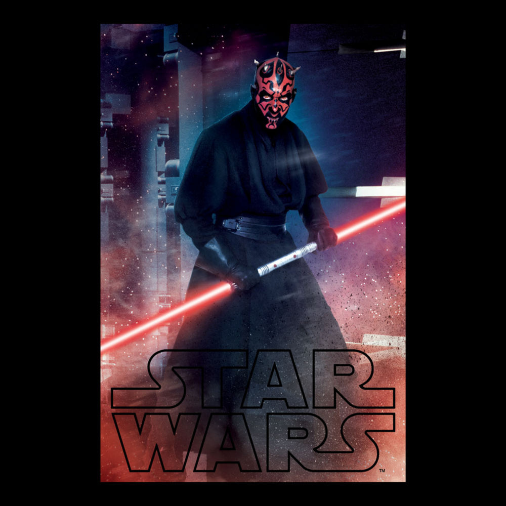 Star Wars Darth Maul Character with Double-Bladed Lightsaber T-Shirt Image 2