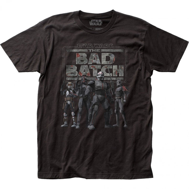 Star Wars The Clone Wars The Bad Batch Line Up with Logo T-Shirt Image 1