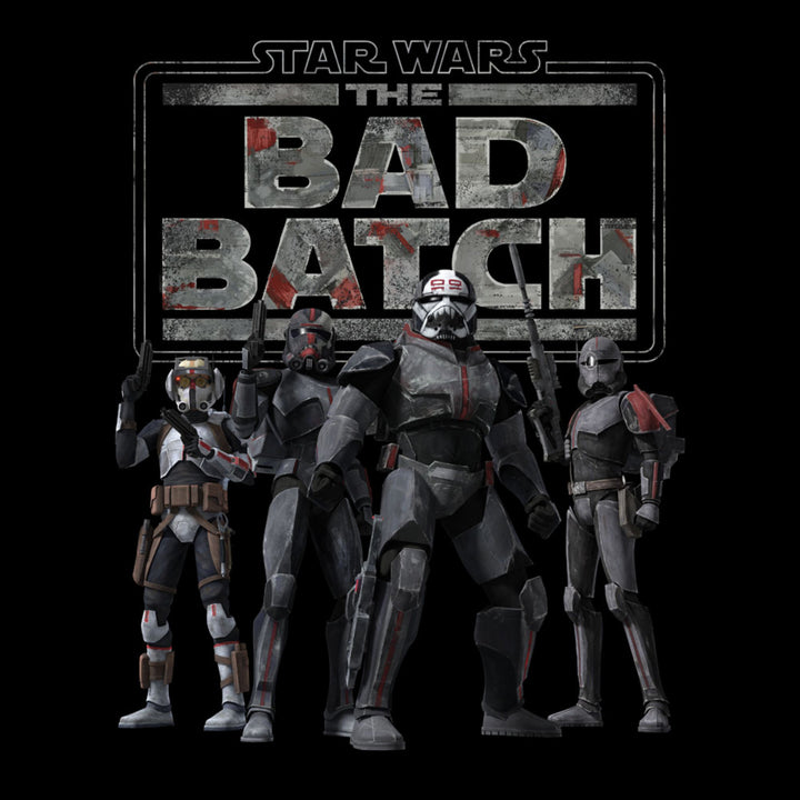 Star Wars The Clone Wars The Bad Batch Line Up with Logo T-Shirt Image 2