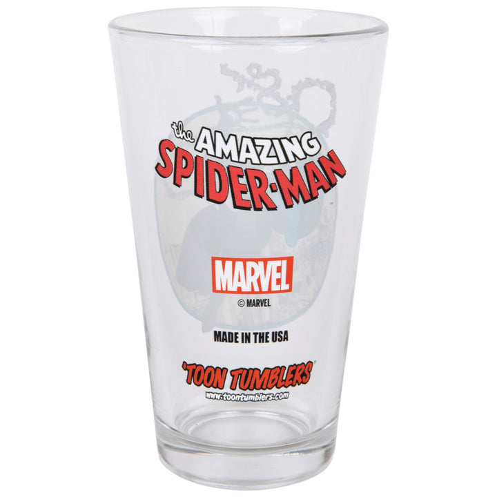 Spider-Man Marvel Comics Classic Black-Suit Web Slinging Toon Tumblers Pint Glass Image 2