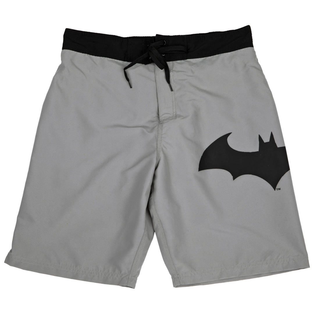 Batman Hush Symbol Heather Grey Board Shorts Image 1