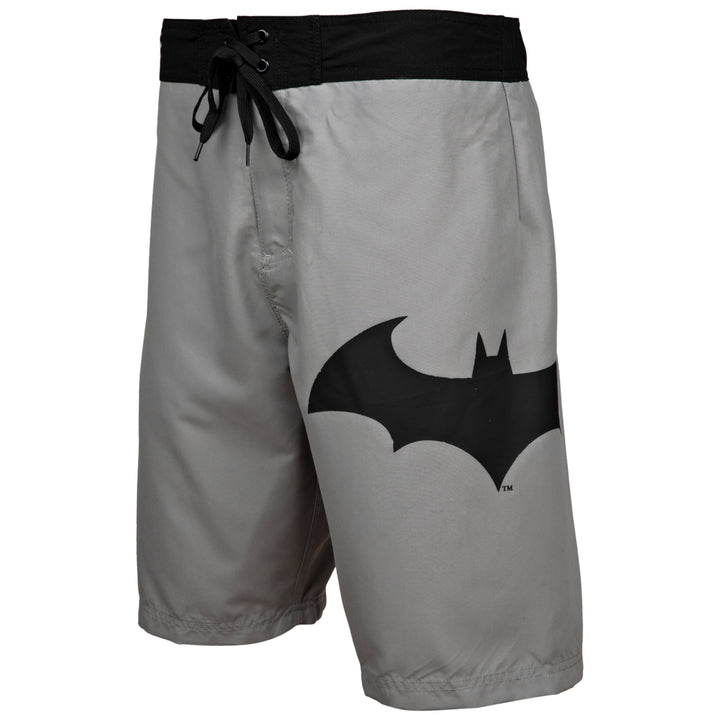 Batman Hush Symbol Heather Grey Board Shorts Image 4