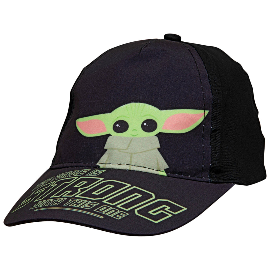 Star Wars The Mandalorian Grogu The Force is Strong Snapback Hat Image 1