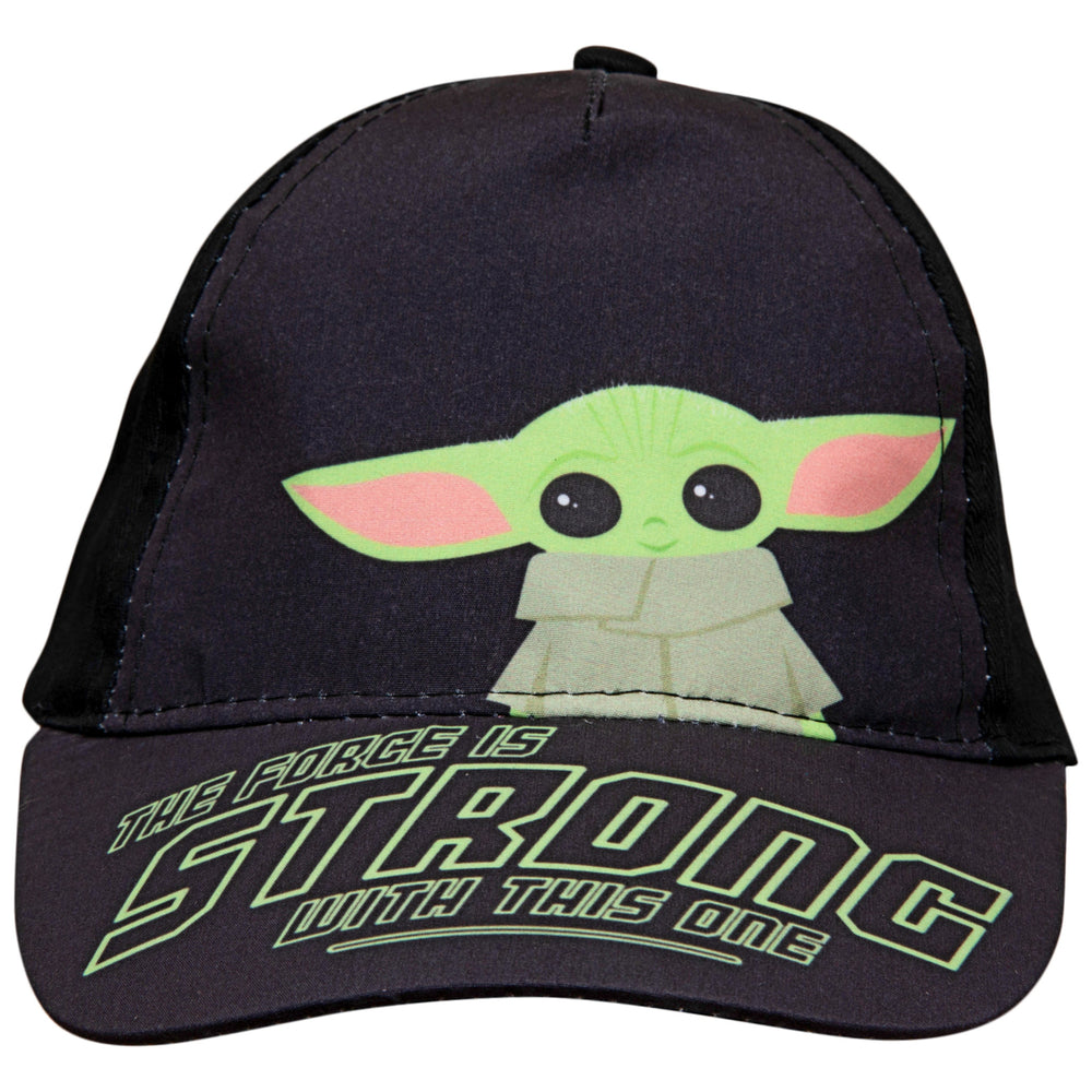Star Wars The Mandalorian Grogu The Force is Strong Snapback Hat Image 2