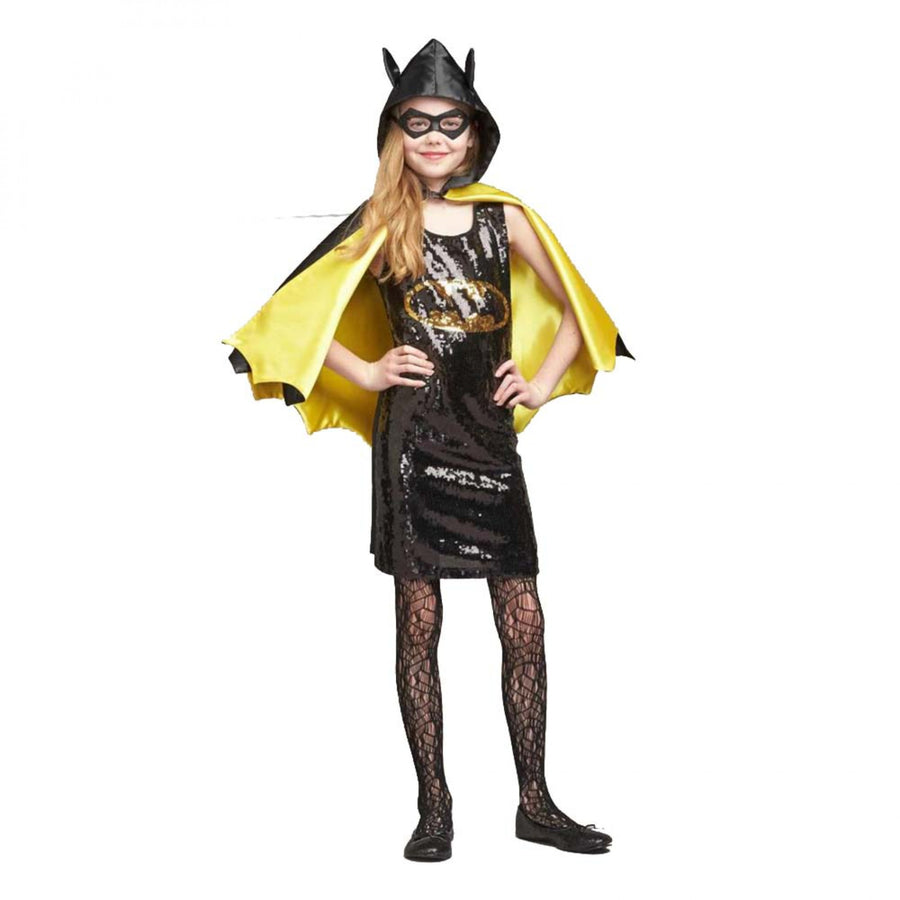 DC Comics Batgirl Sequin Dress with Mask and Cape Image 1