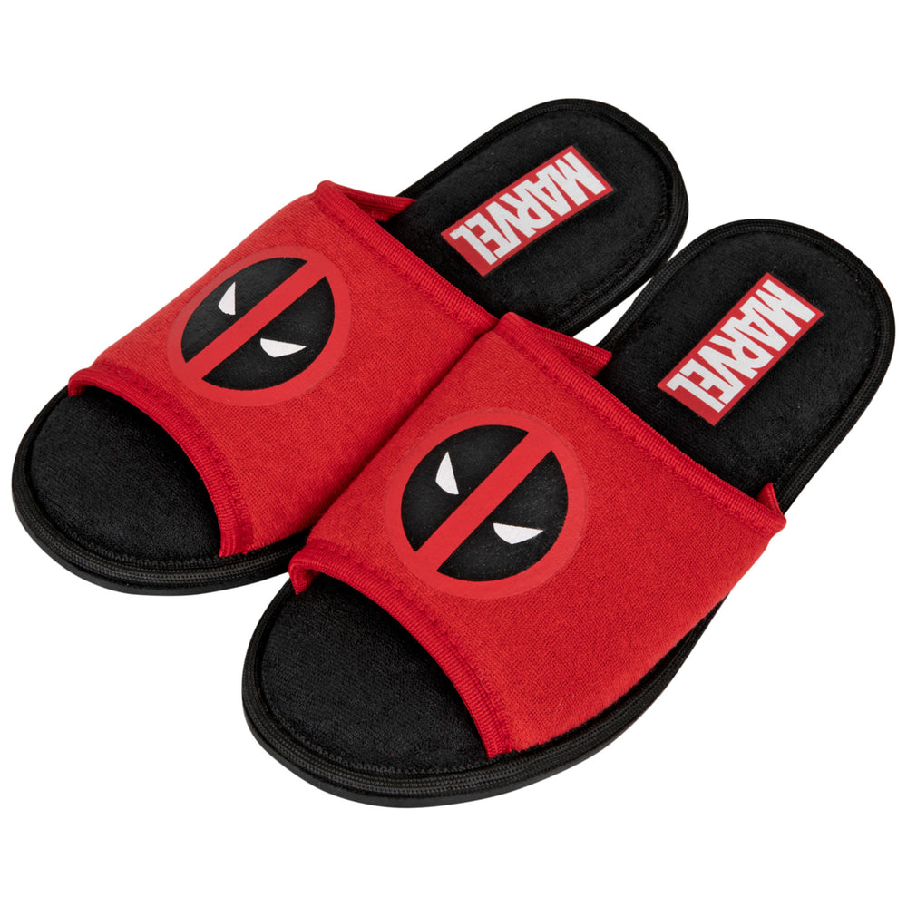 Marvel Deadpool Face Symbol Slides Sandals Image 2