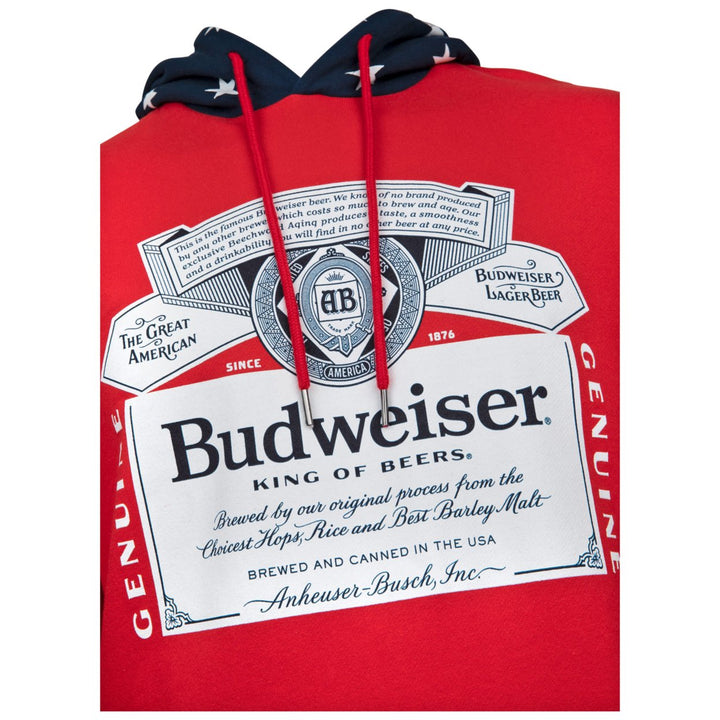 Budweiser Bottle Label and Patriotic Stars Hoodie Image 6