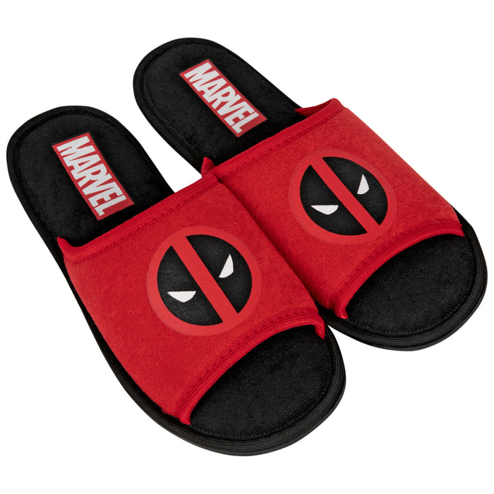 Marvel Deadpool Face Symbol Slides Sandals Image 3